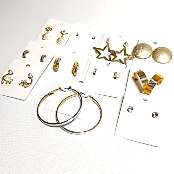 Gold tone pierced earring bundle - Picture 2 of 9